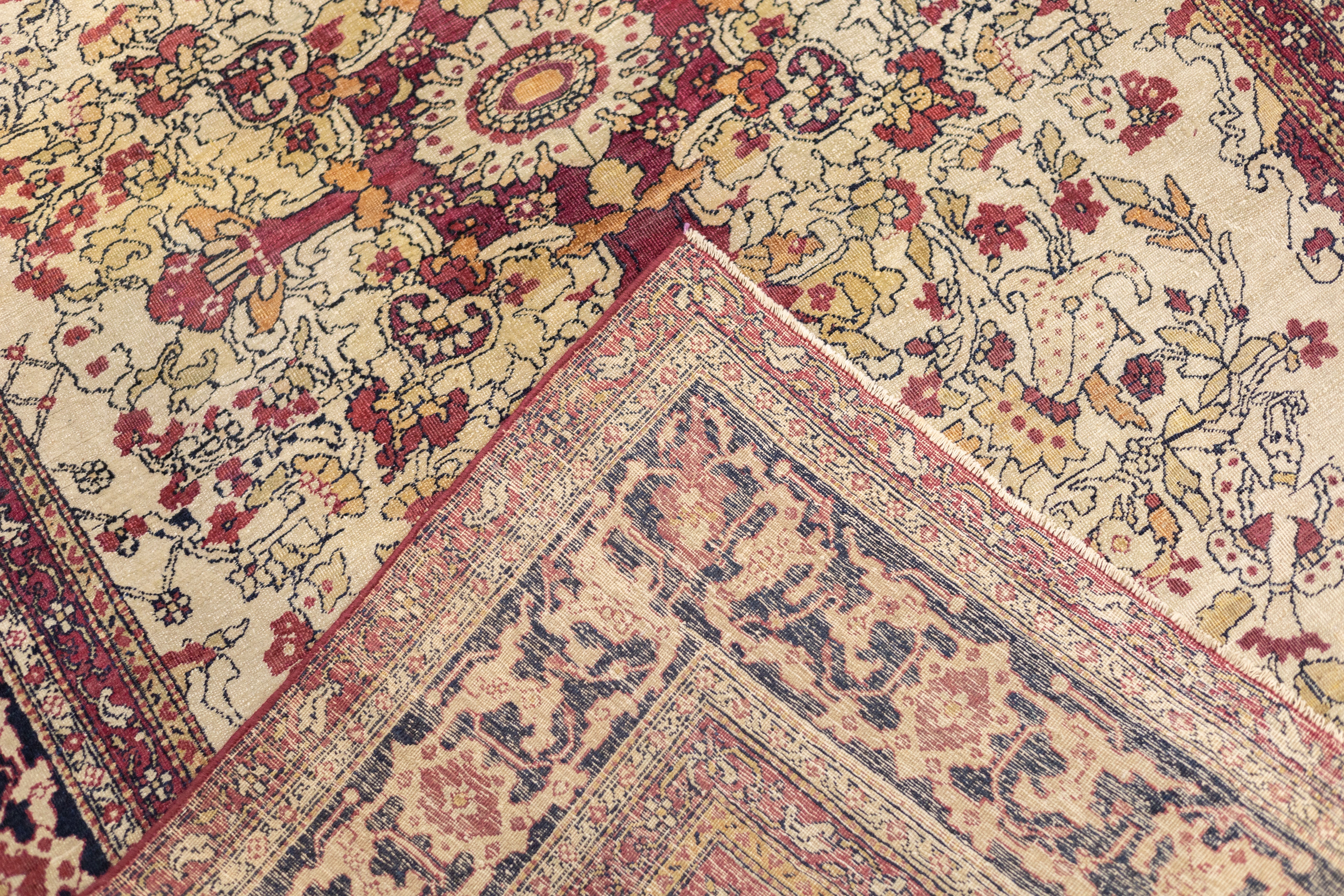 Fine Antique  Lavar Kerman SIgned by Master Weaver Rug 4'6" x 6'8"