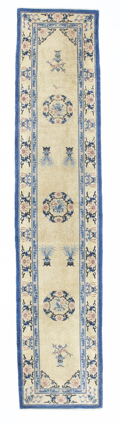 Vintage Silk Chinese Runner 2' 4'  X 10' 11''