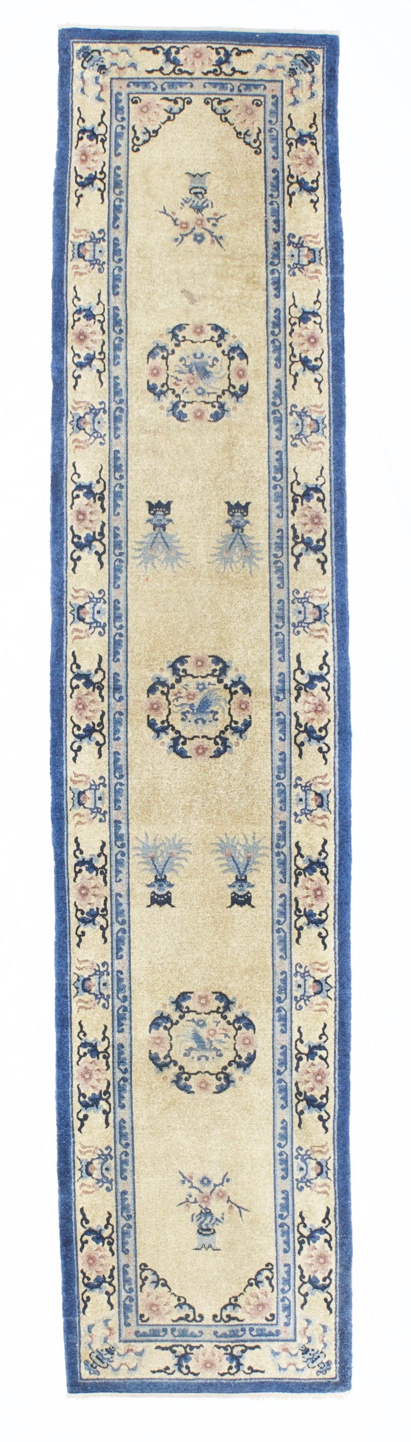 Vintage Silk Chinese Runner 2' 4'  X 10' 11''