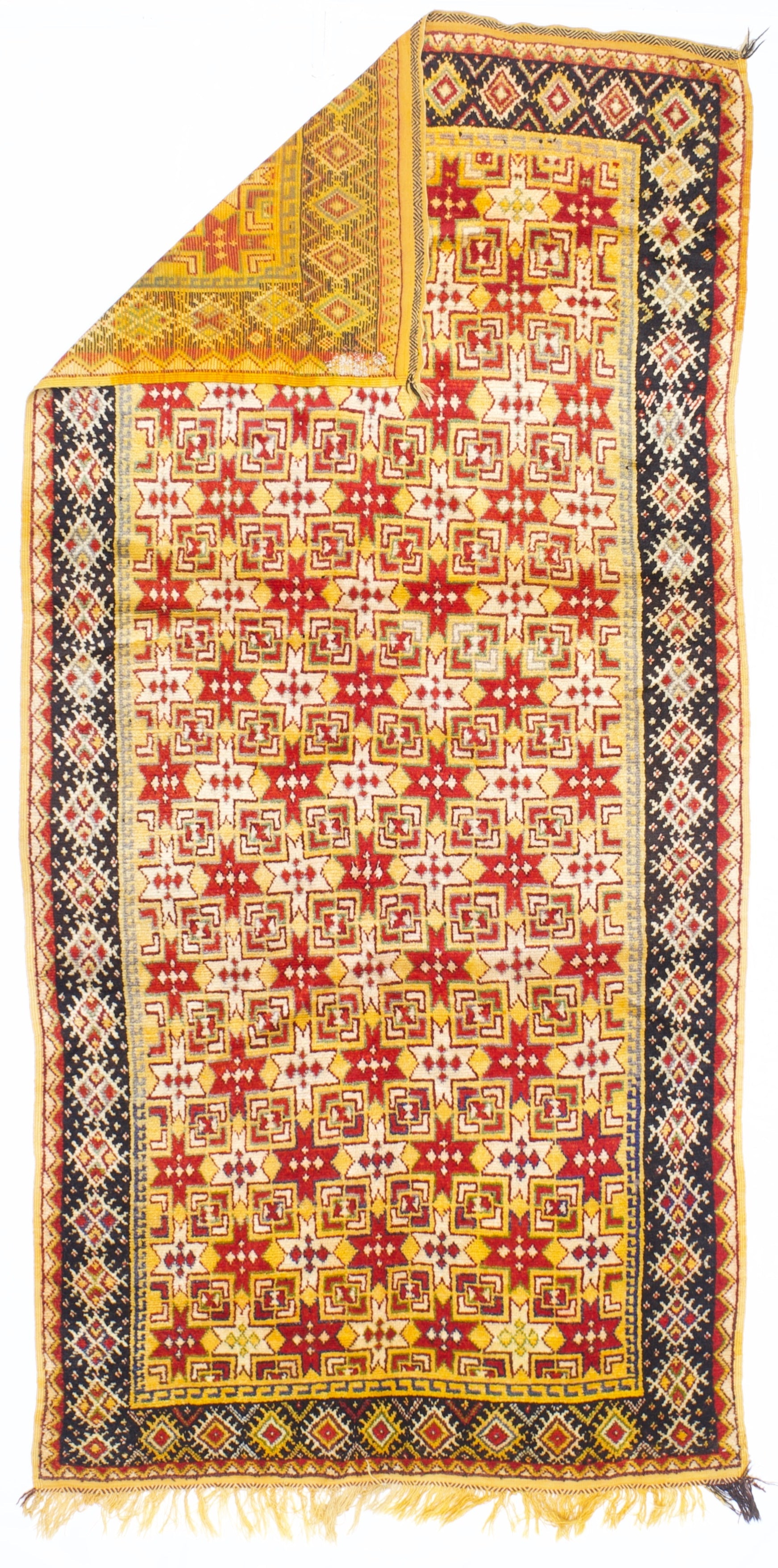 Fine Antique Moroccan Tribal Wool Rug 4'6" x 9' 7''