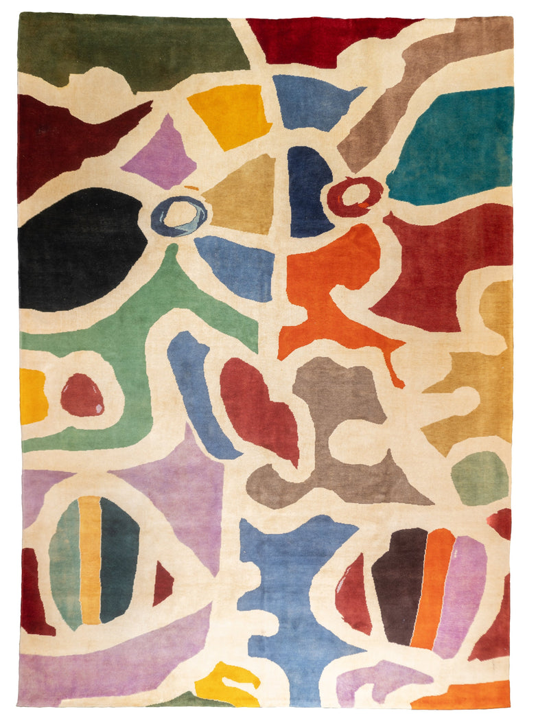 Fine Mid Century French Artistic Wool Rug 6'6