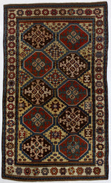Fine Antique Caucasian Mogul Kazak Rug 4' 7" x 7' 7"