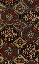 Fine Antique Caucasian Mogul Kazak Rug 4' 7" x 7' 7"