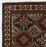 Fine Antique Caucasian Mogul Kazak Rug 4' 7" x 7' 7"