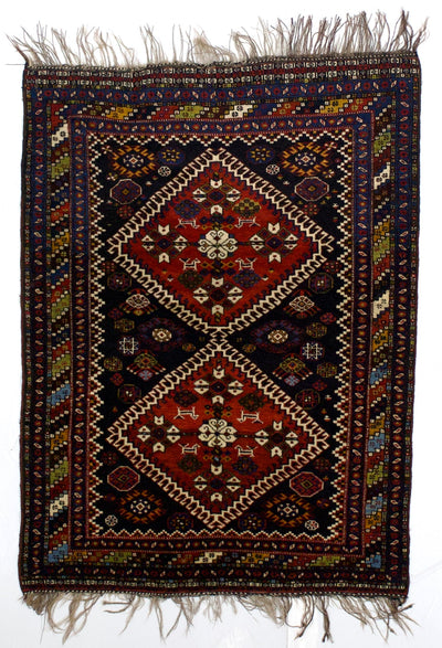 Antique Qashqai Rug 3' 10