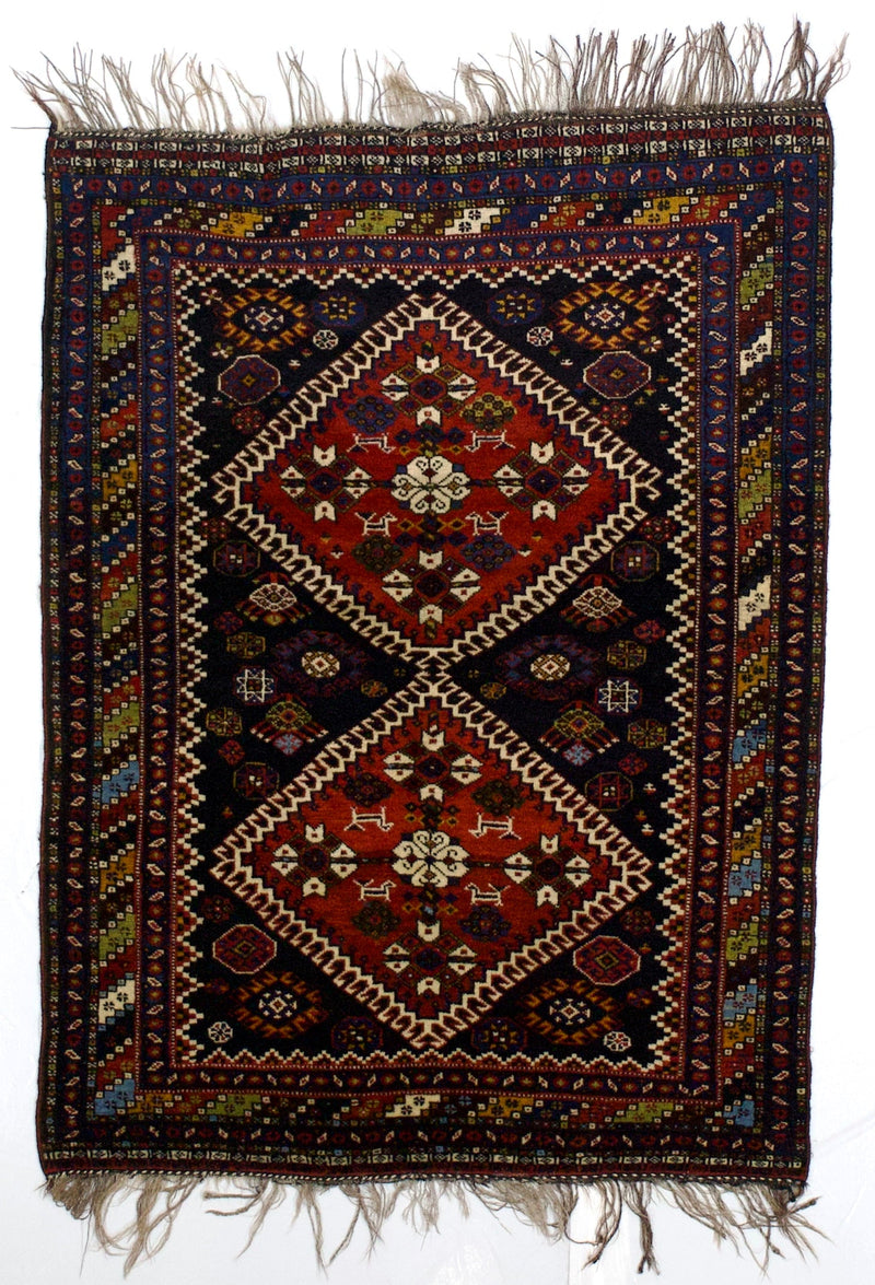 Antique Qashqai Rug 3' 10