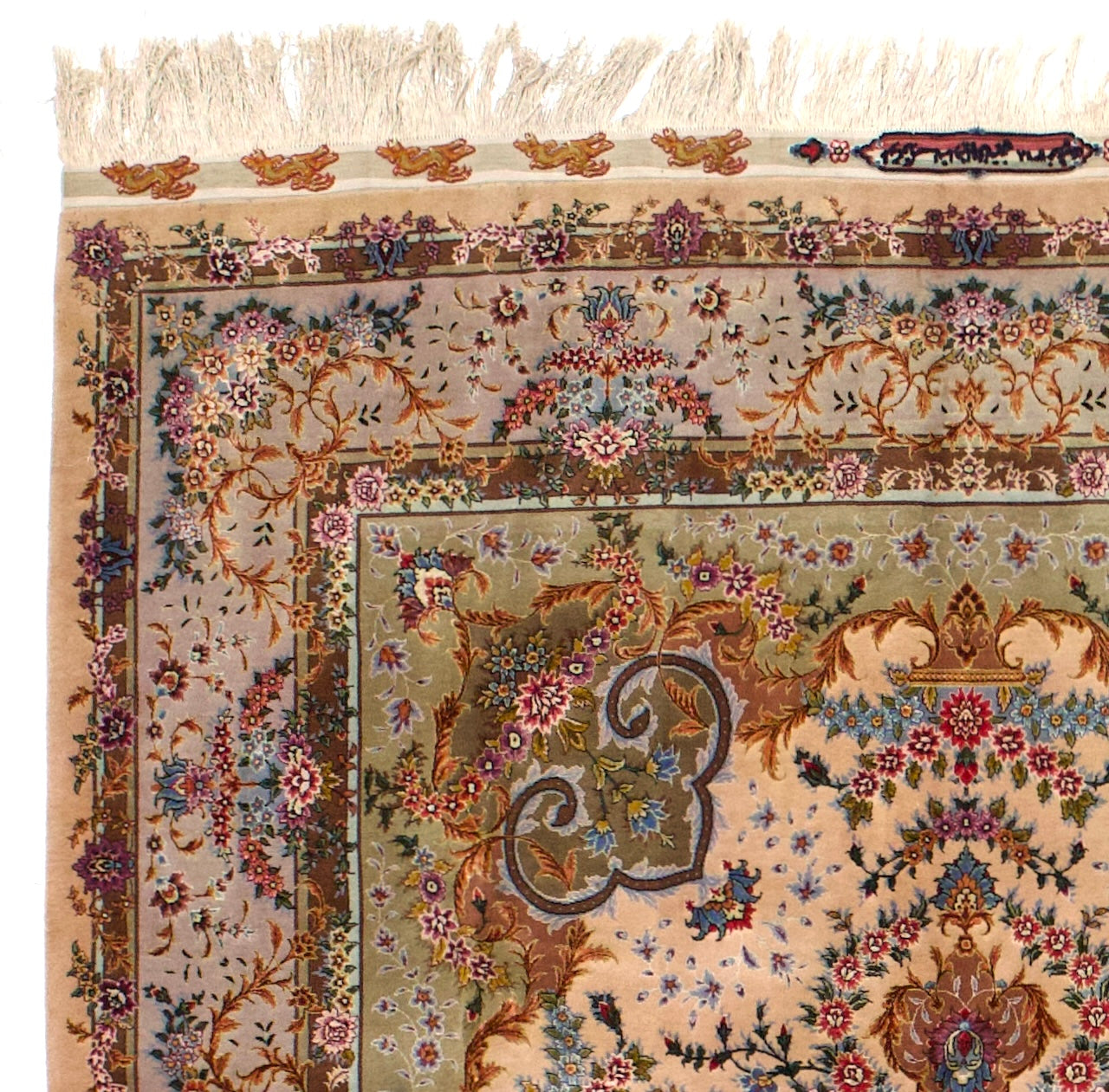 Extremely Fine  Tabriz Signed by Master Weaver Rug 6'5" x 10' 7"