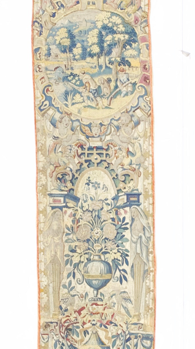 Antique Tapestry Panel (one of pair) 1' 2" x 10' 9''