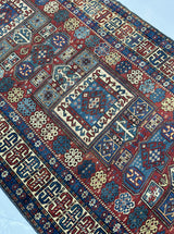 Antique Caucasian Kuba Rug 3' 7'' x 7' 7"