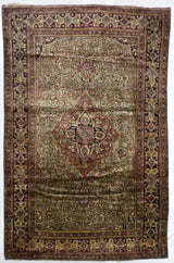Extremely Fine Antique Silk  Mohtasham Kashan Woven by a master weaver Rug 4'7" x 7' 2"