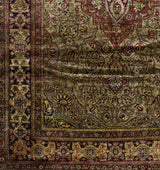Extremely Fine Antique Silk  Mohtasham Kashan Woven by a master weaver Rug 4'7" x 7' 2"