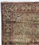 Extremely Fine Antique Silk  Mohtasham Kashan Woven by a master weaver Rug 4'7" x 7' 2"