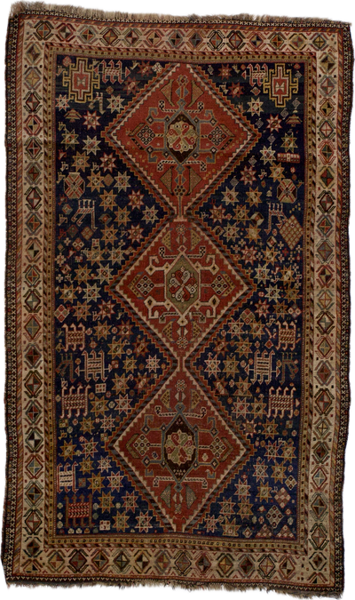 Antique Qashqai Rug 4' 5