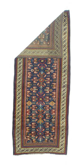 Fine Antique Zeyhur Sumak Rug 3'2" x 8' 1''