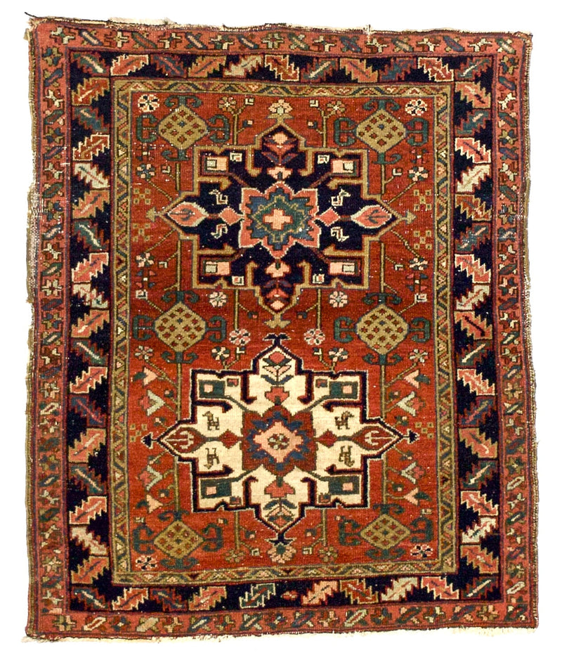 Fine Antique Heriz Karajeh Rug 3' 4