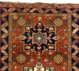 Fine Antique Heriz Karajeh Rug 3' 4" x 4' 2"