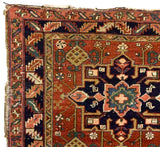 Fine Antique Heriz Karajeh Rug 3' 4" x 4' 2"