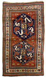 Antique Cloudband Kazak Rug 4' 2" x 7' 4"