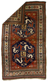 Antique Cloudband Kazak Rug 4' 2" x 7' 4"