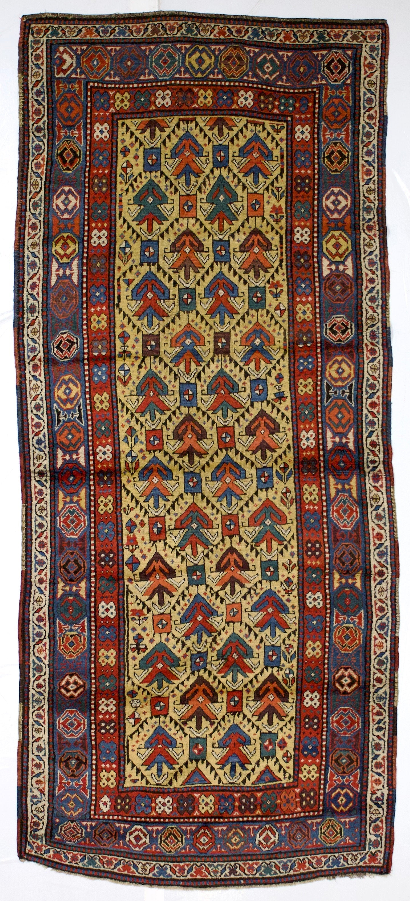Fine Antique Caucasian Ganjeh Kazak Rug 3' 10" x 9' 3''