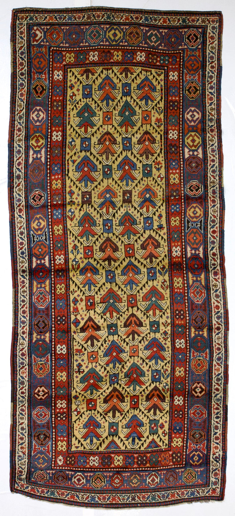 Fine Antique Caucasian Ganjeh Kazak Rug 3' 10