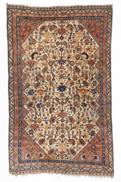 Antique Qashqai Rug 4' 0'' x 6' 6''