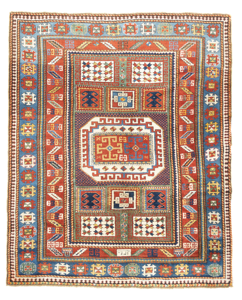 Antique Caucasian Kazak Rug 6'5'' x 7'11''
