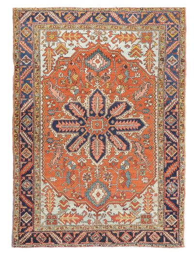 Antique Persian Serapi Rug 5'1'' x 6'11''