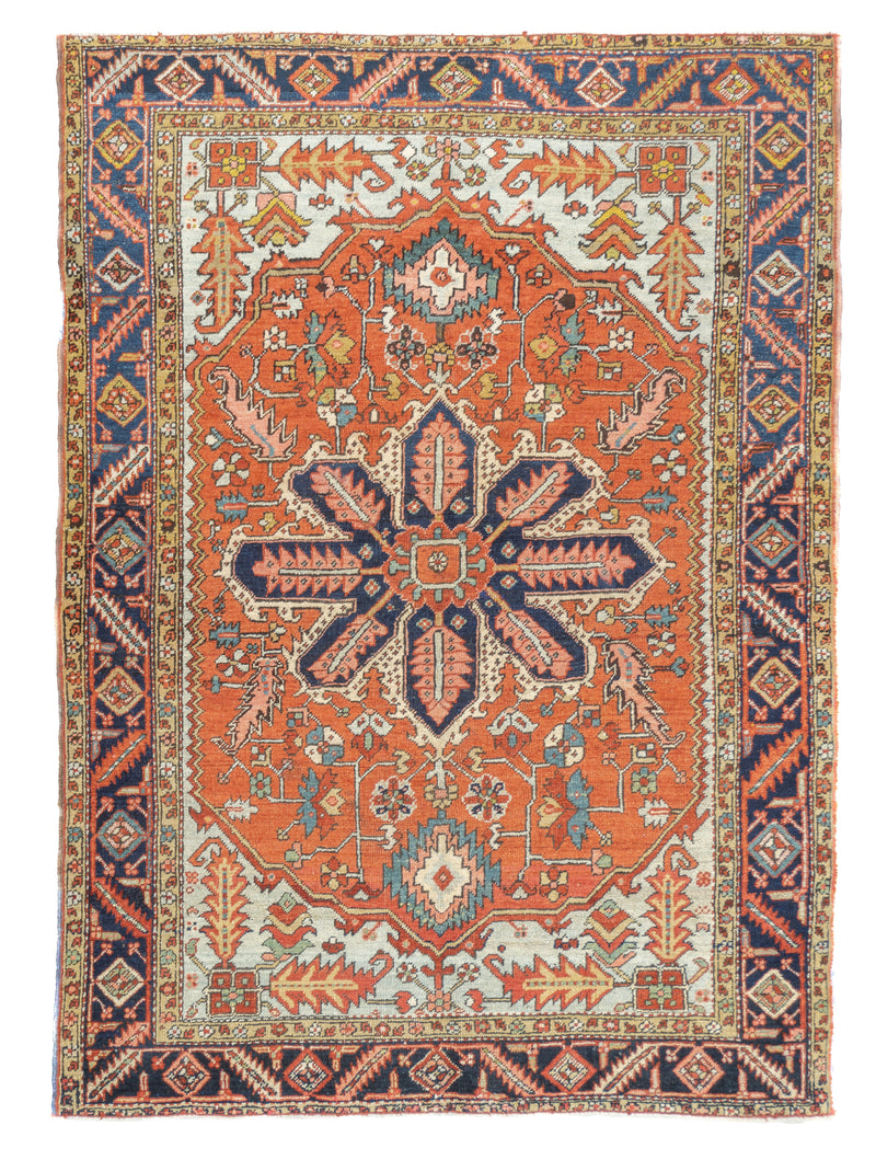 Antique Persian Serapi Rug 5'1'' x 6'11''
