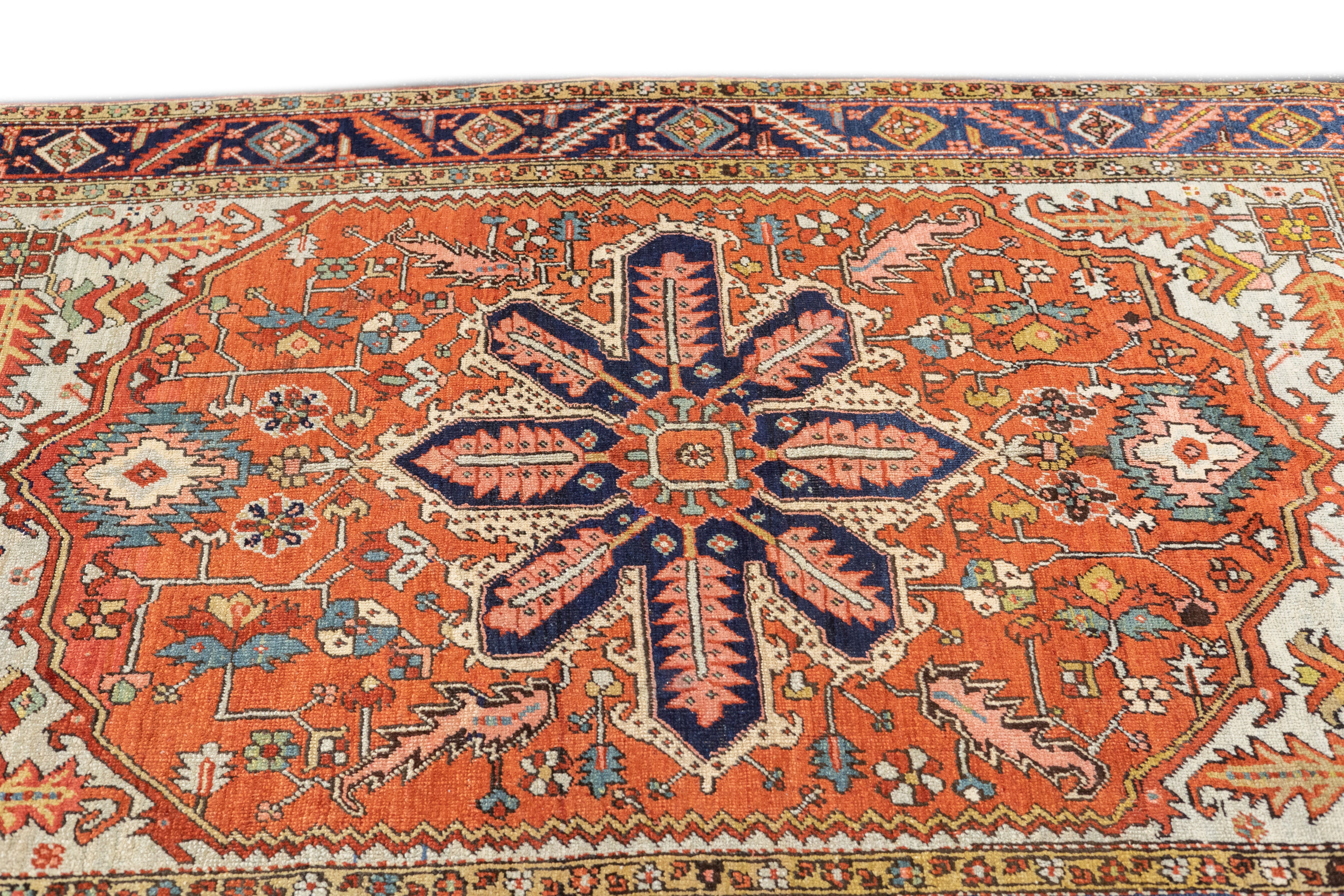 Antique Persian Serapi Rug 5'1'' x 6'11''