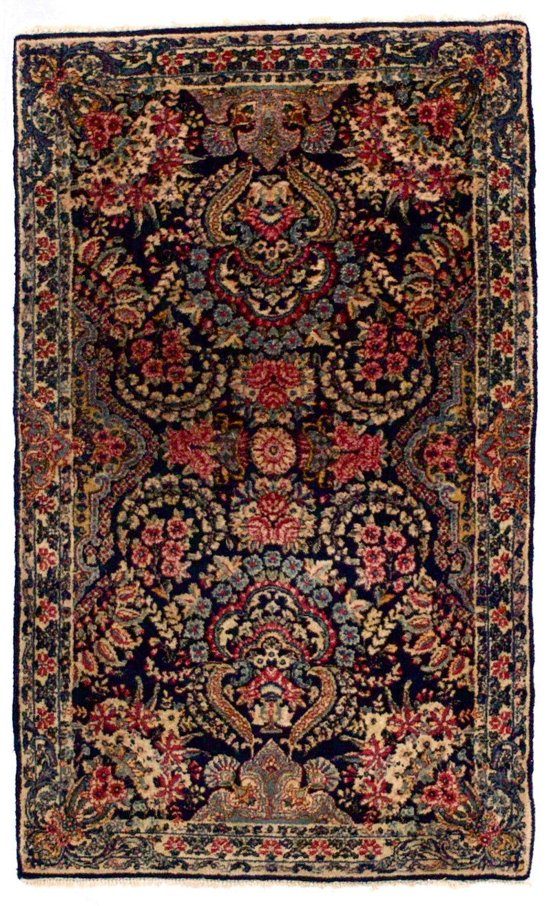 Antique  Lavar Kerman 1 of pair Rug 3' 0