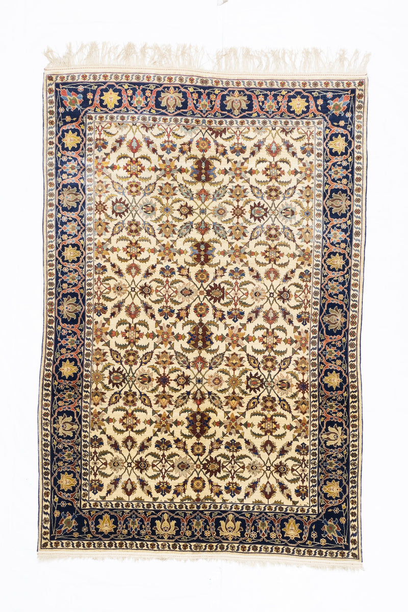 Rare Antique  Silk Farahan Rug 4'4