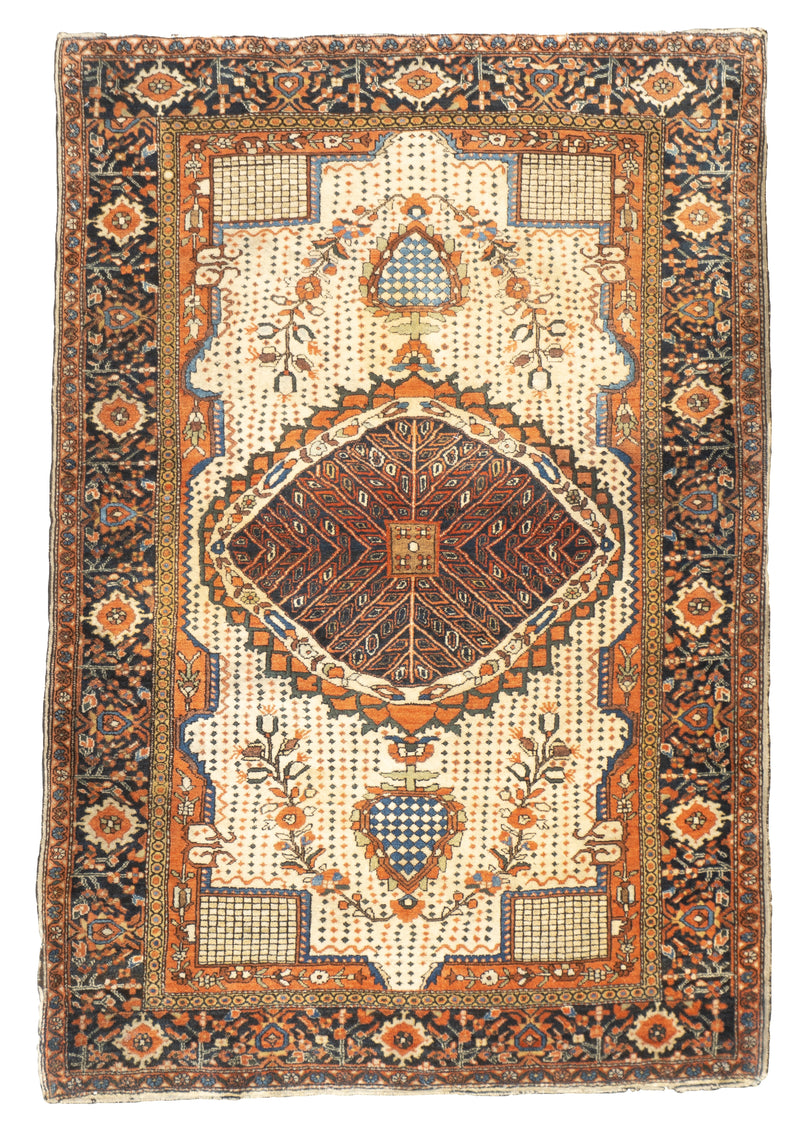 Antique  Farahan Sarouk Rug 3'4'' x 4'11''
