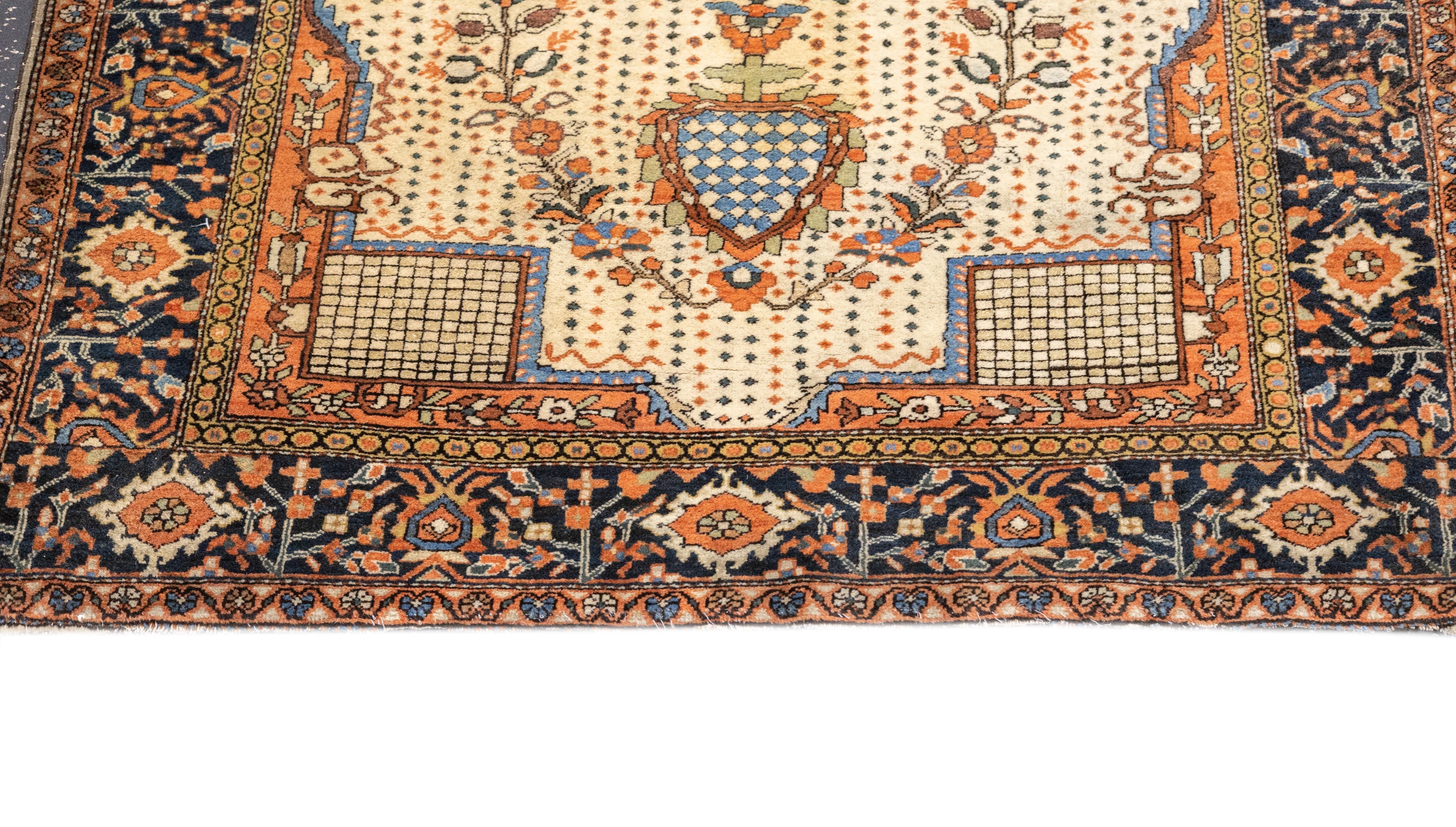Antique  Farahan Sarouk Rug 3'4'' x 4'11''