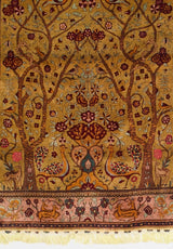 Antique Silk  Kashan Tree of Life Rug 4' 8" x 6' 4"