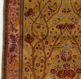 Antique Silk  Kashan Tree of Life Rug 4' 8" x 6' 4"