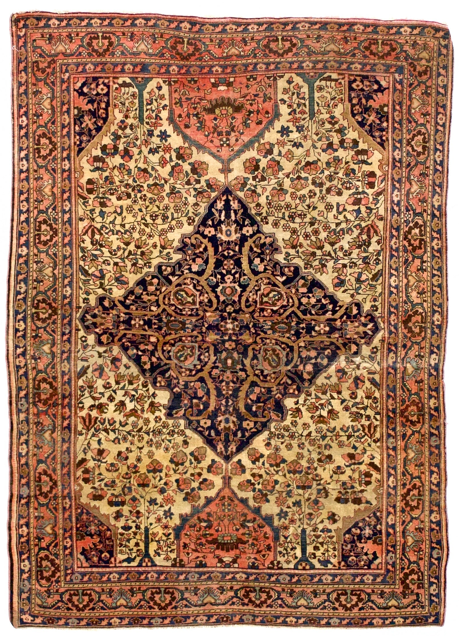 Antique Persian Farahan Sarouk Rug 4'7" x 6' 5"
