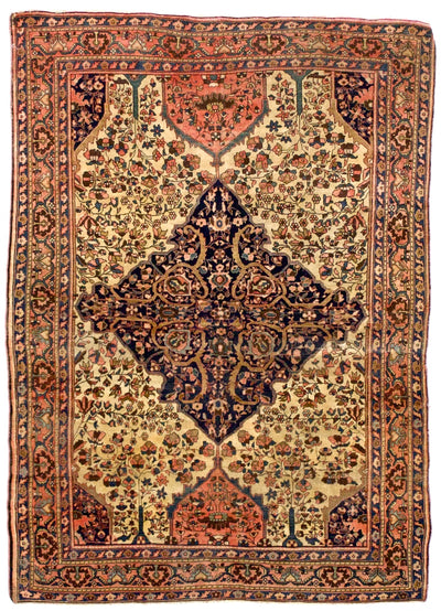 Antique Persian Farahan Sarouk Rug 4'7