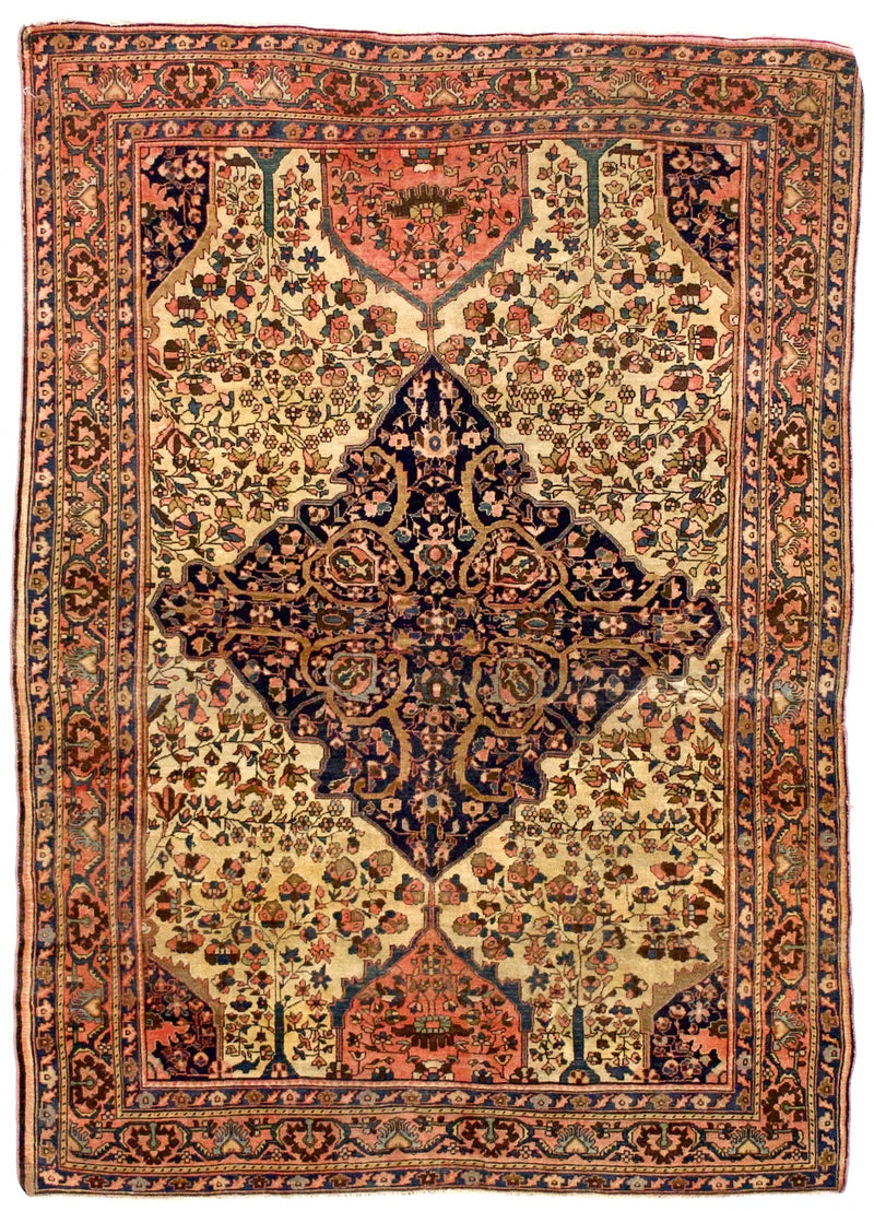 Antique Persian Farahan Sarouk Rug 4'7