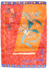 Scandinavian Artistic Mid Century Wool Rug 5' 7" x 8' 1"