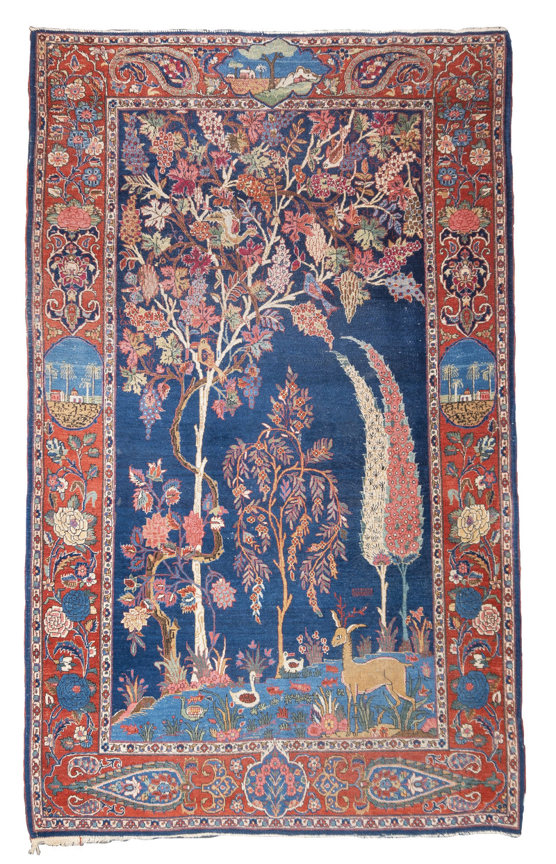 Fine Persian Kashan Rug 4'4