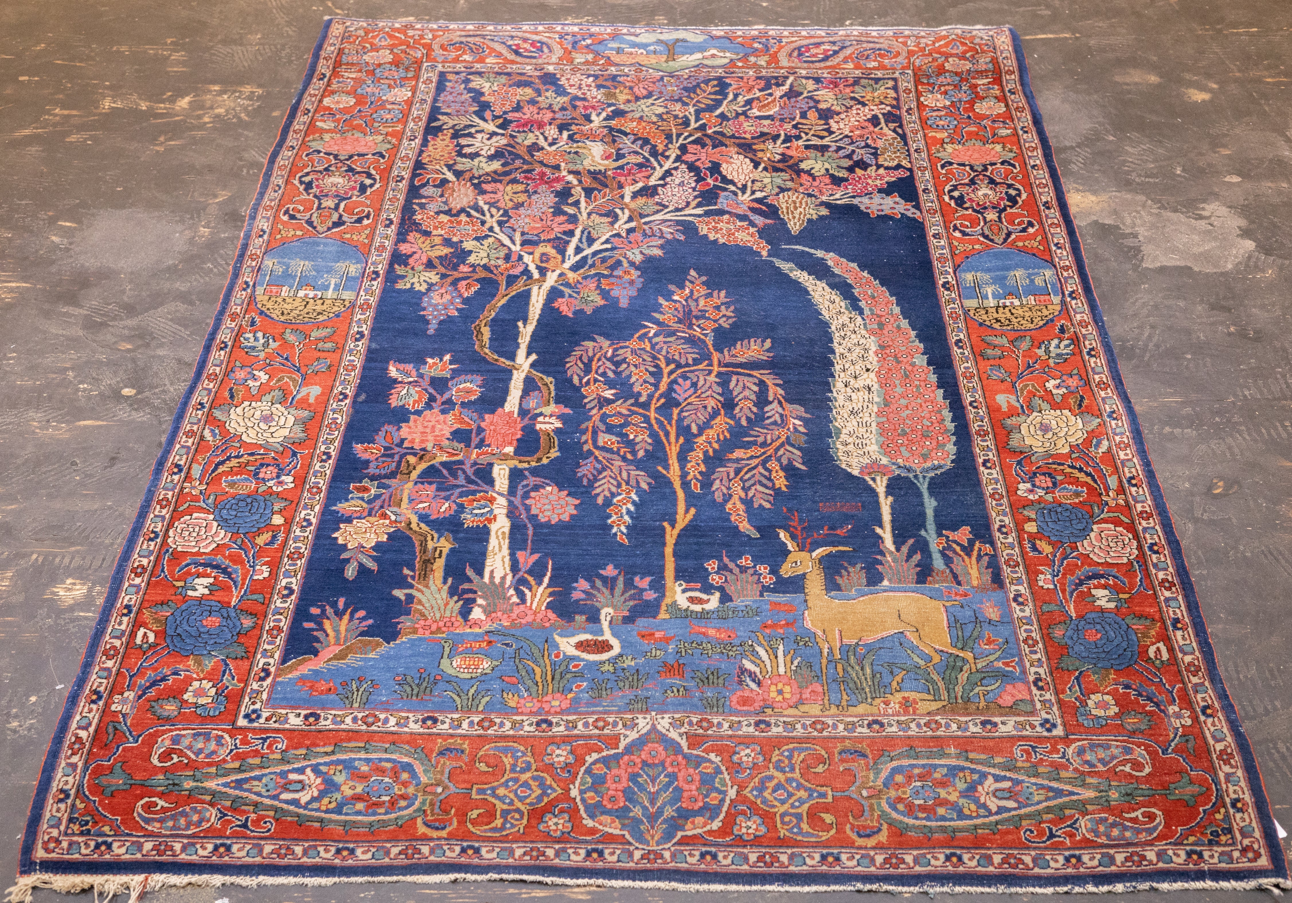 Fine Persian Kashan Rug 4'4" x 7' 1"