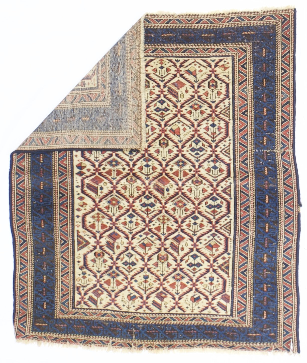 Antique Caucasian Kuba Rug 3'5" x 4' 0"