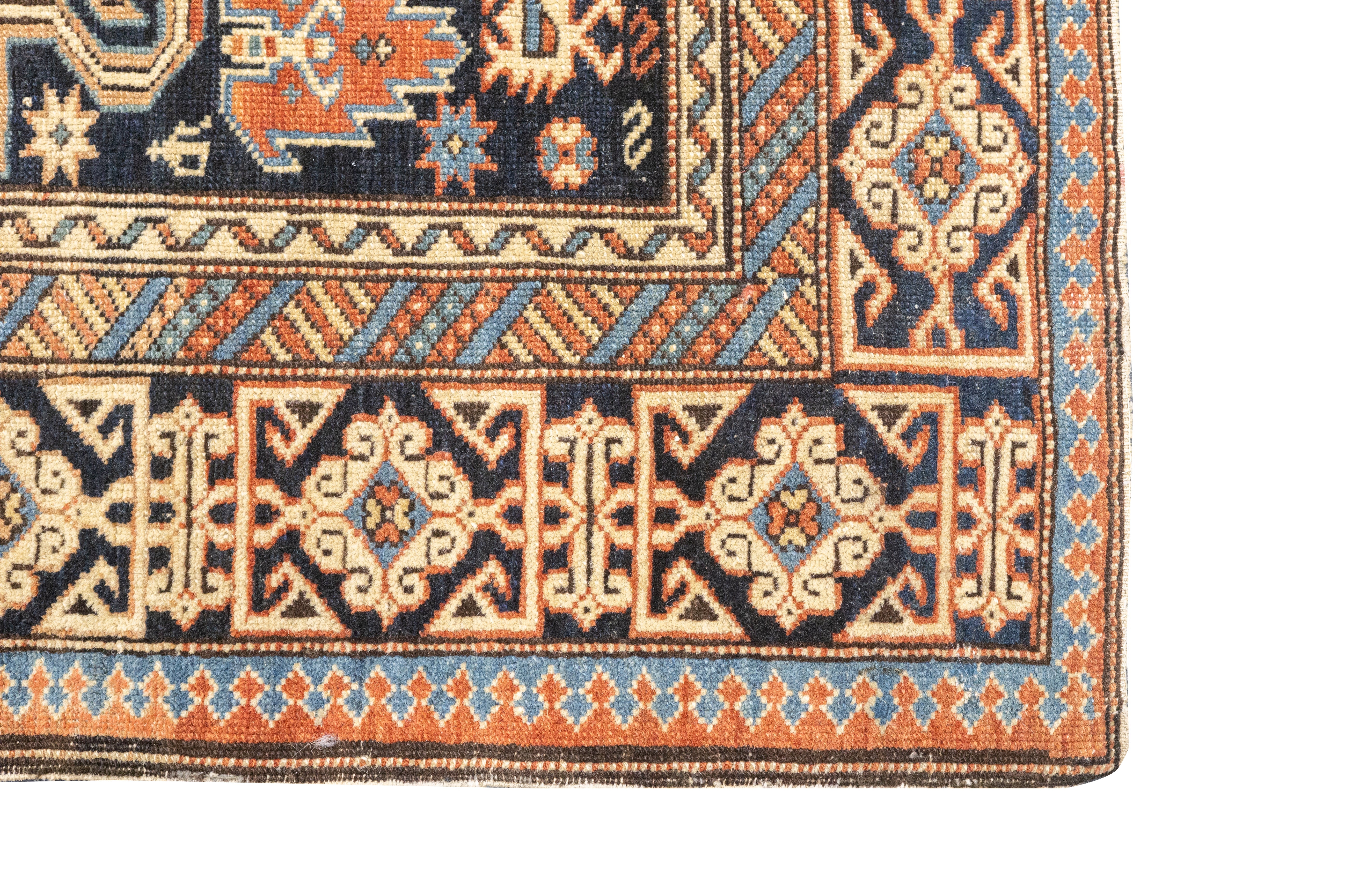 Antique Caucasian Perpedil Rug 3'1'' x 3'11''