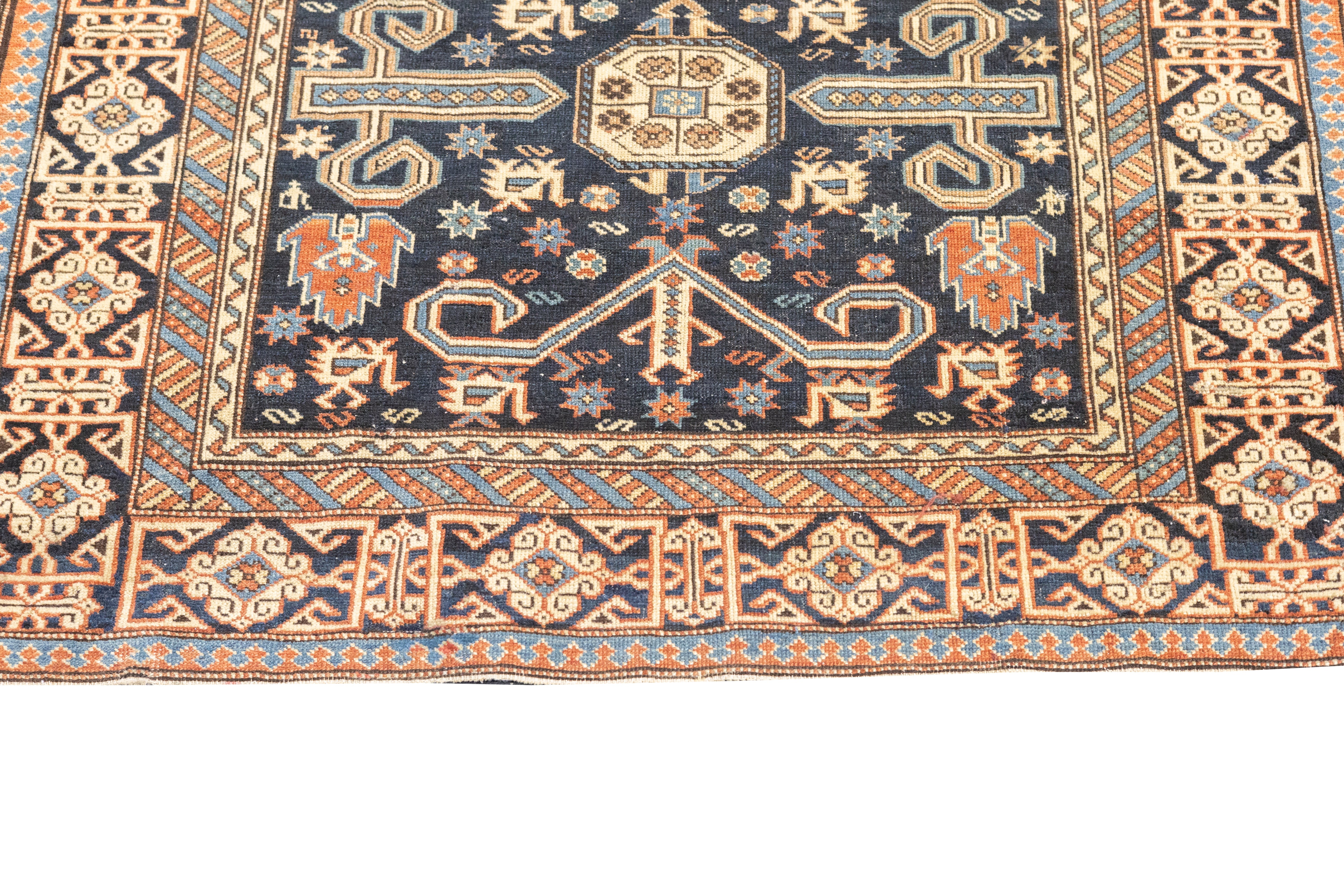 Antique Caucasian Perpedil Rug 3'1'' x 3'11''