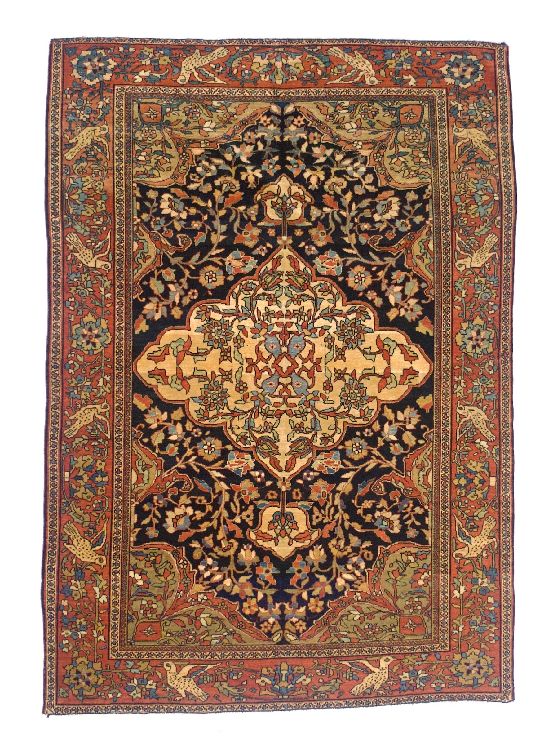 Antique Farahan Sarouk Rug 4' 6'' x 6' 6"