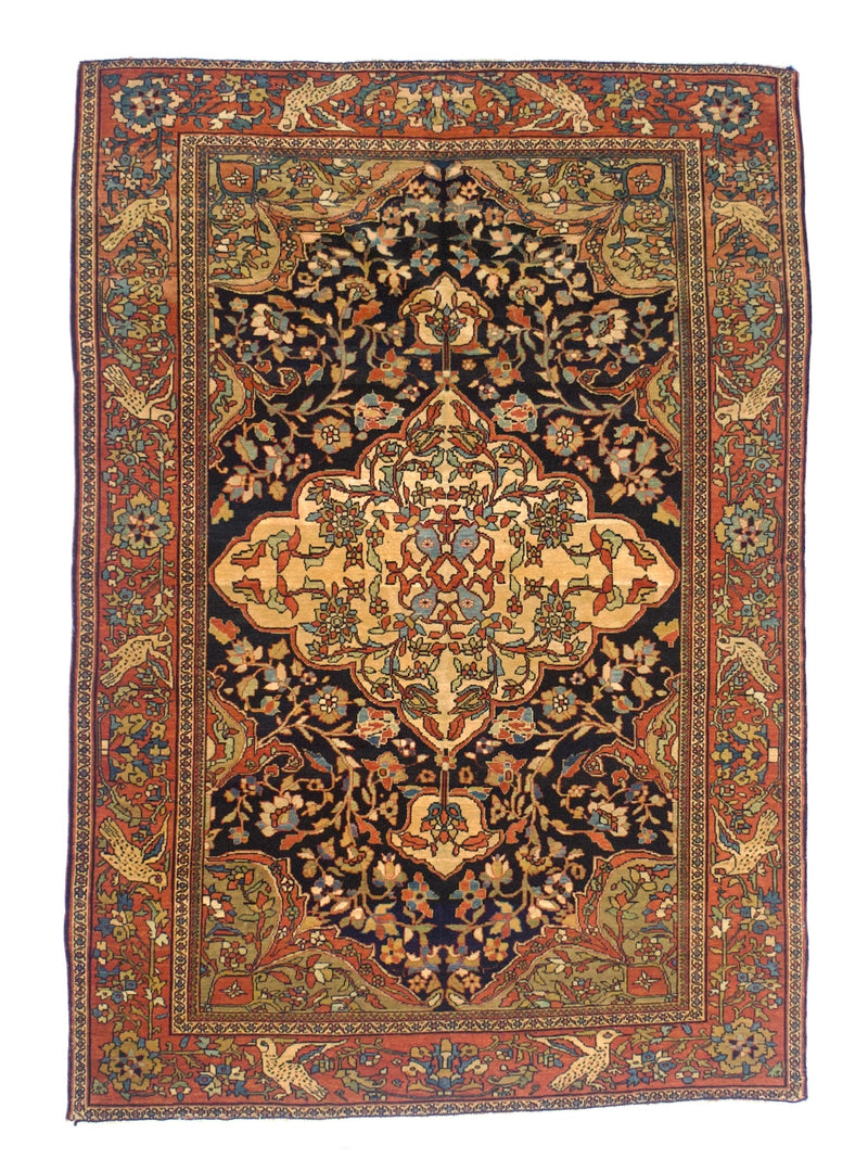 Antique Farahan Sarouk Rug 4' 6'' x 6' 6