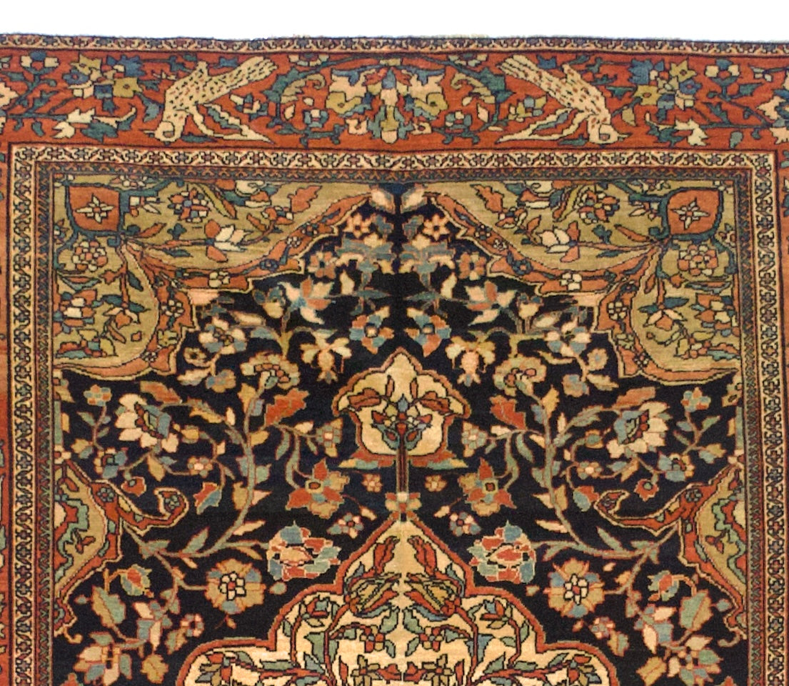 Antique Farahan Sarouk Rug 4' 6'' x 6' 6"