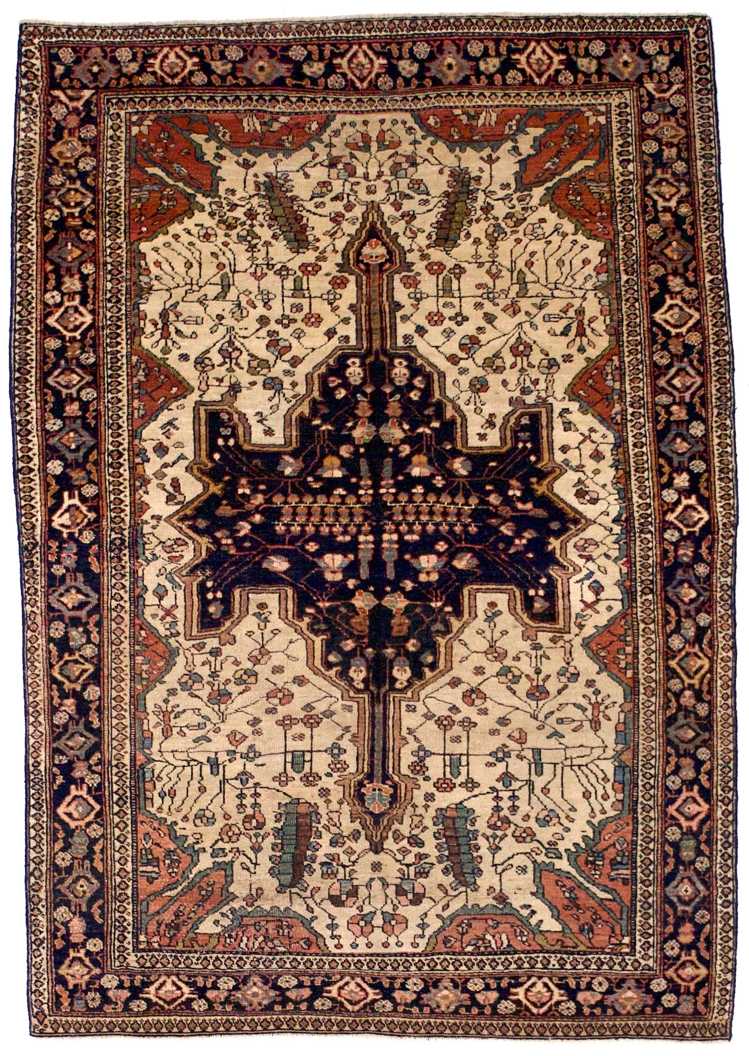 Antique Farahan Sarouk Rug 4' 3" x 6' 6"