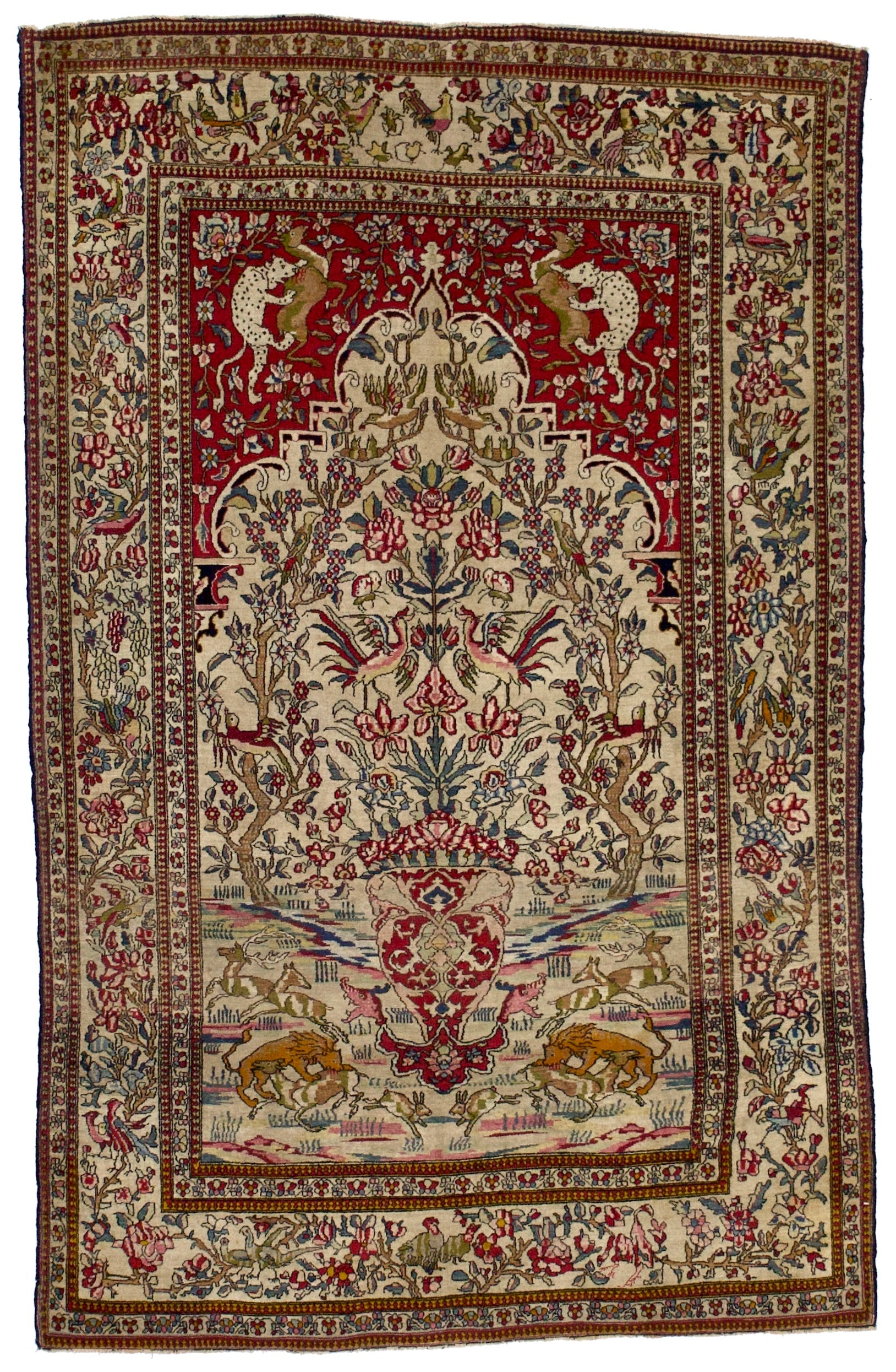 Antique Persian Tehran Rug 4' 6'' x 7' 3"